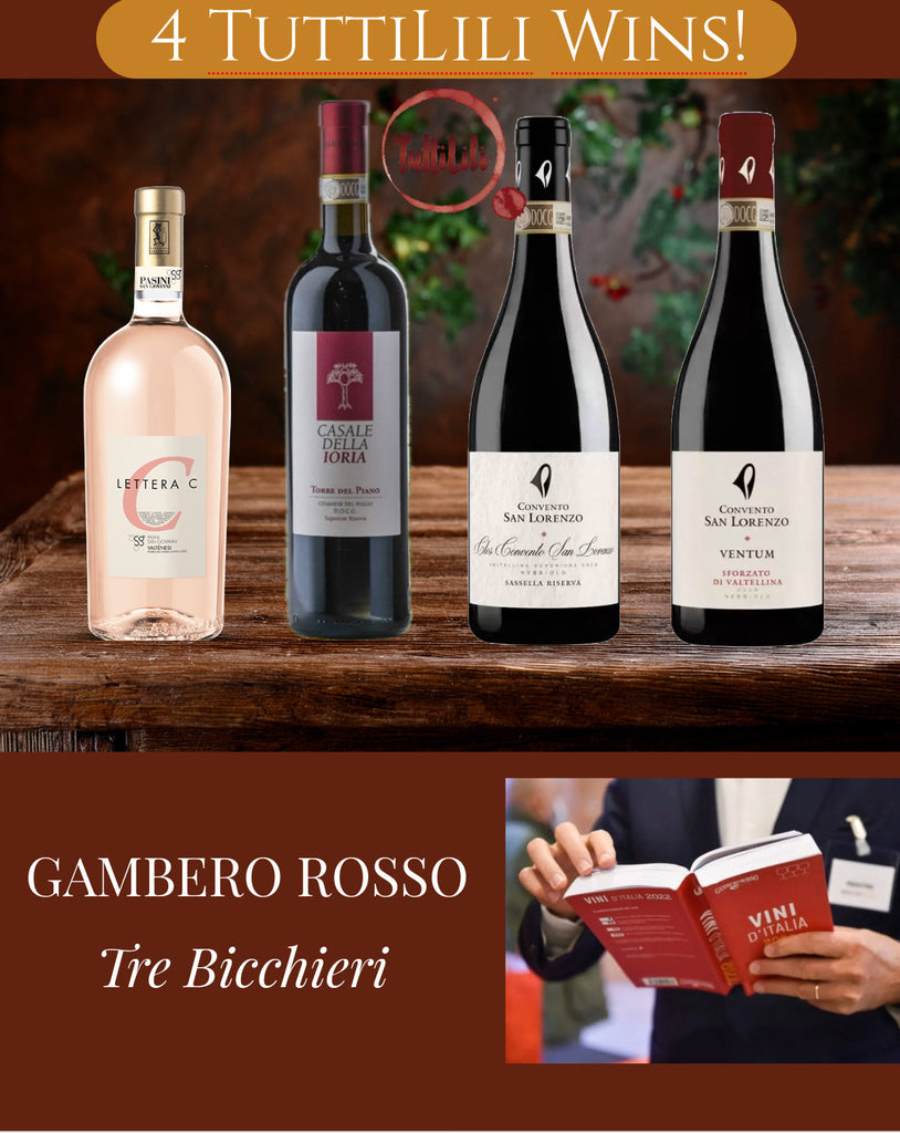 TuttiLili Wines capture Gambero Rosso Tre Bicchieri Honors